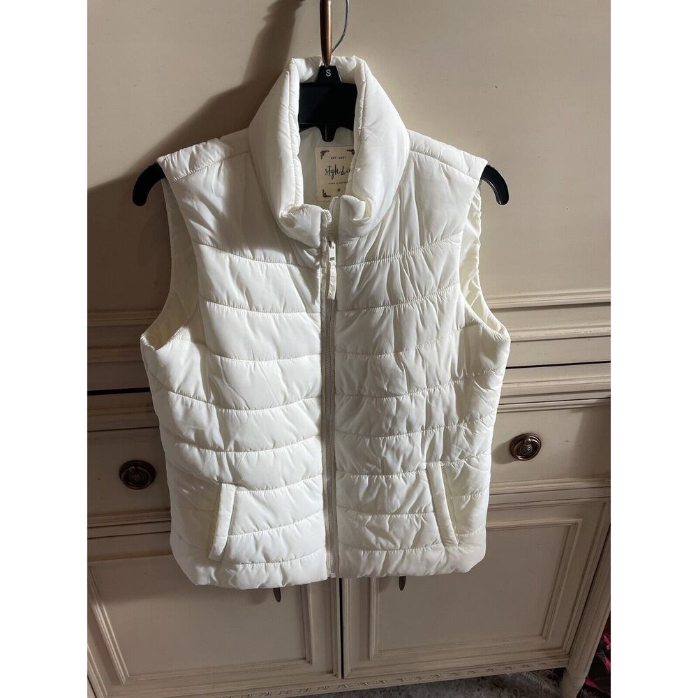 Style & Co‎ Medium Ivory Puffer Vest